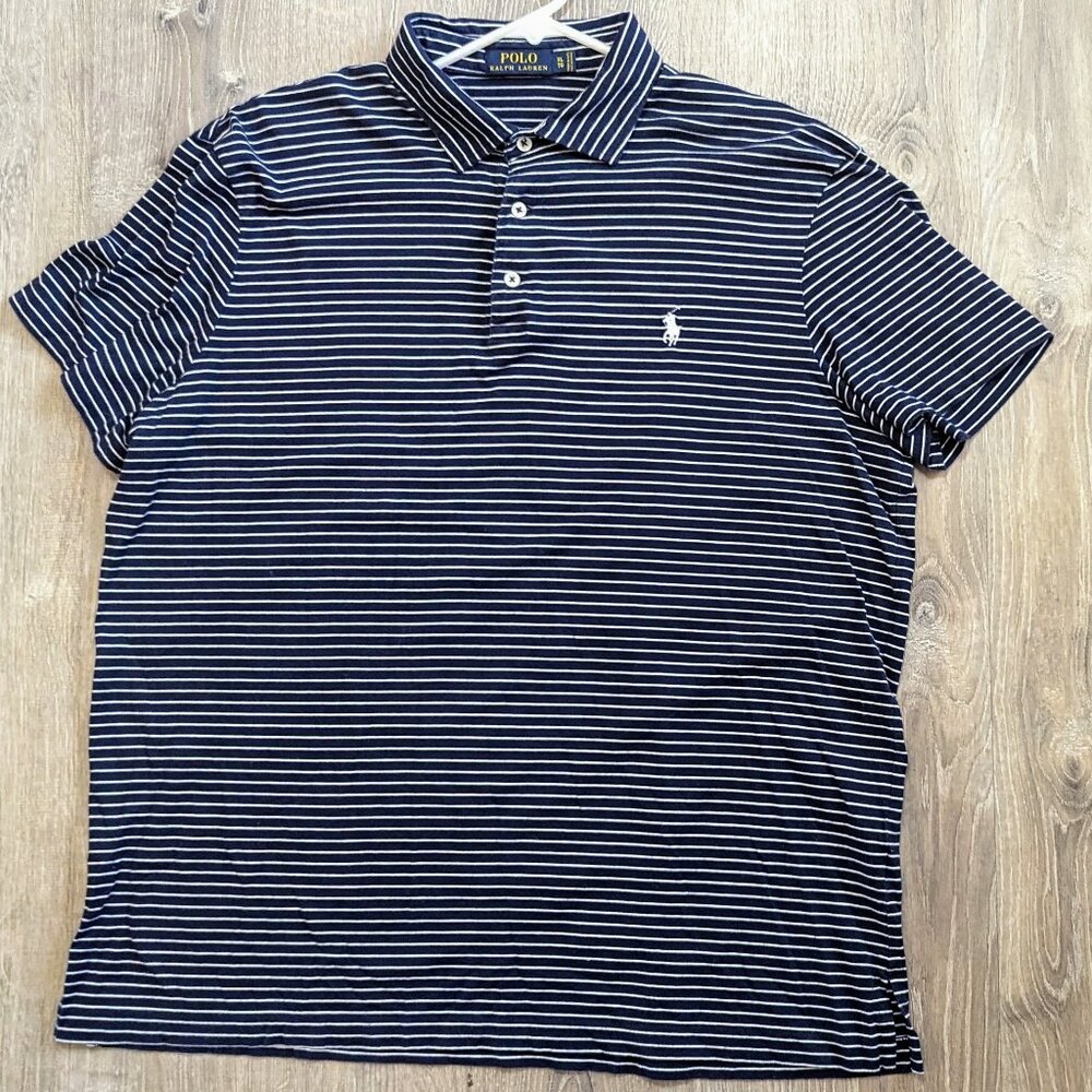 Polo Ralph Lauren Polo Shirt Men's XL Blue/White Stripe